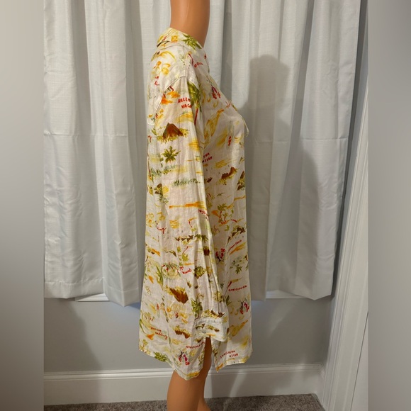 Cute C & C California size M white vacation print long sleeve swim cover up new - Picture 4 of 5